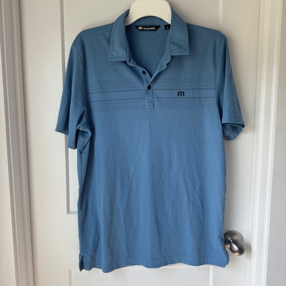 Travis Mathew Scrambler Golf Polo Blue Size Large 1MX128 Athleisure Performance - Picture 1 of 8